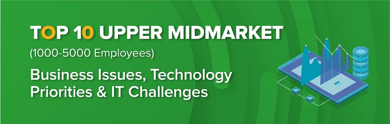 2021 Top 10 Upper Midmarket - Business Issues, IT Priorities, IT Challenges Infographic