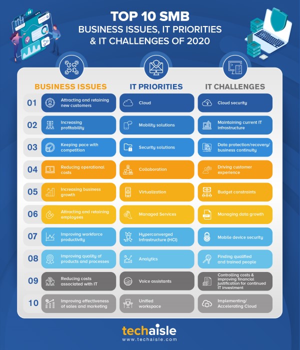 2020 top10 smb it priorities business issues techaisle infographics low res
