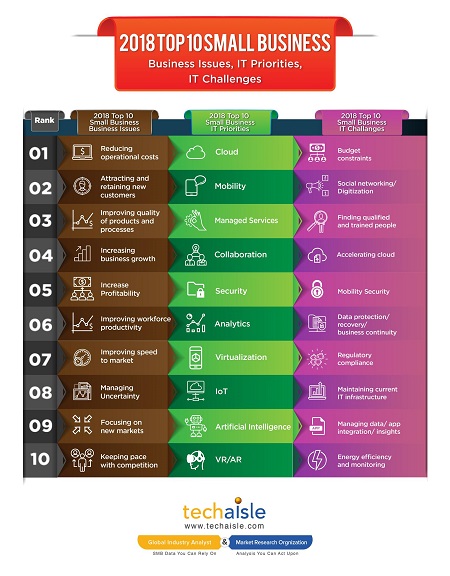 2018 top10 small business it priorities business issues techaisle infographics resized