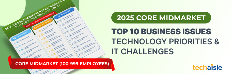 2025 Top 10 Core Midmarket - Business Issues, IT Priorities, IT Challenges Infographic