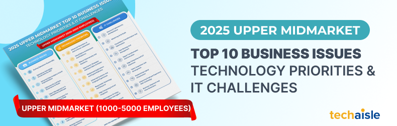 2025 Top 10 Upper Midmarket - Business Issues, IT Priorities, IT Challenges Infographic