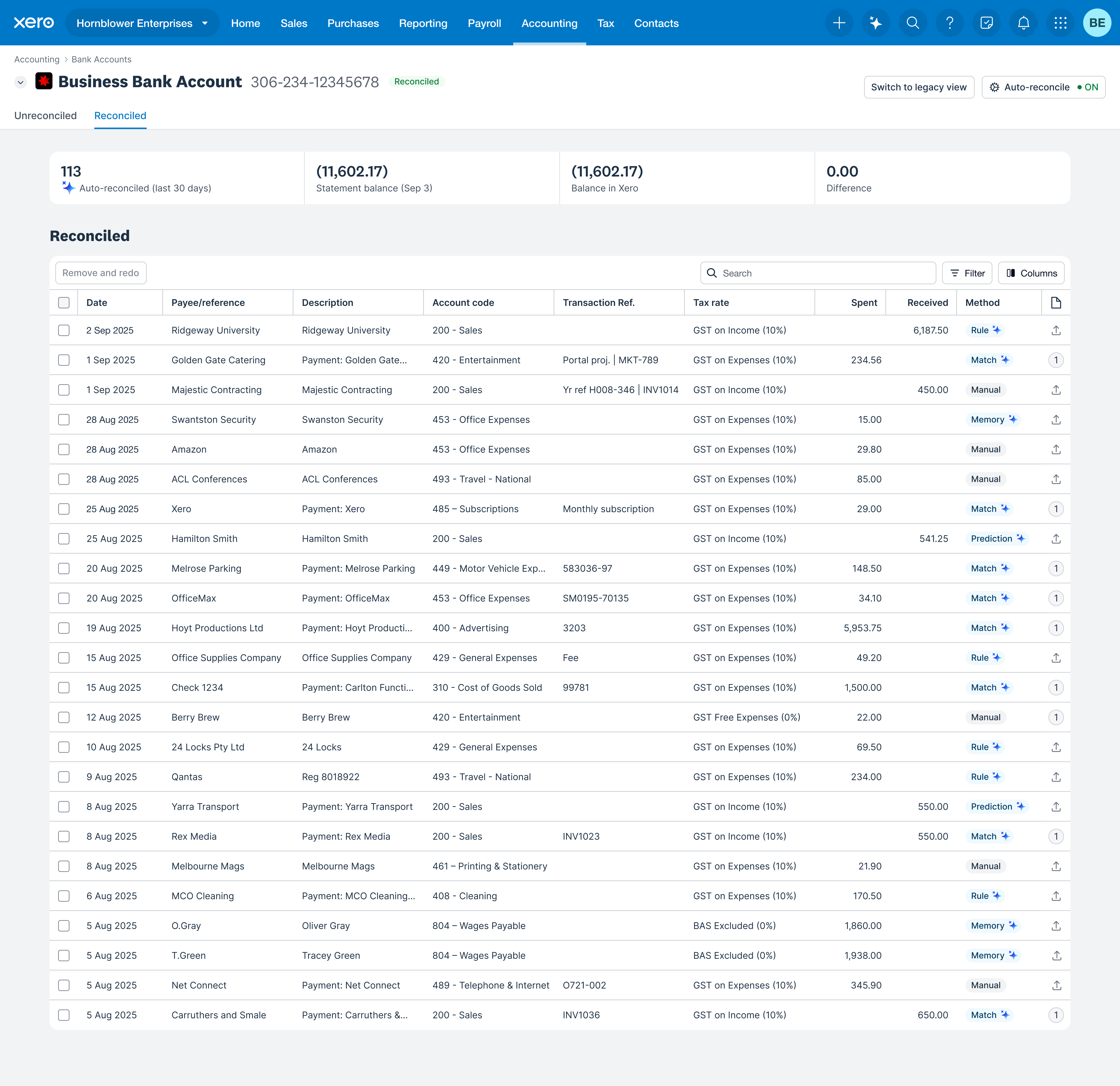 jax autobankrec reconciled